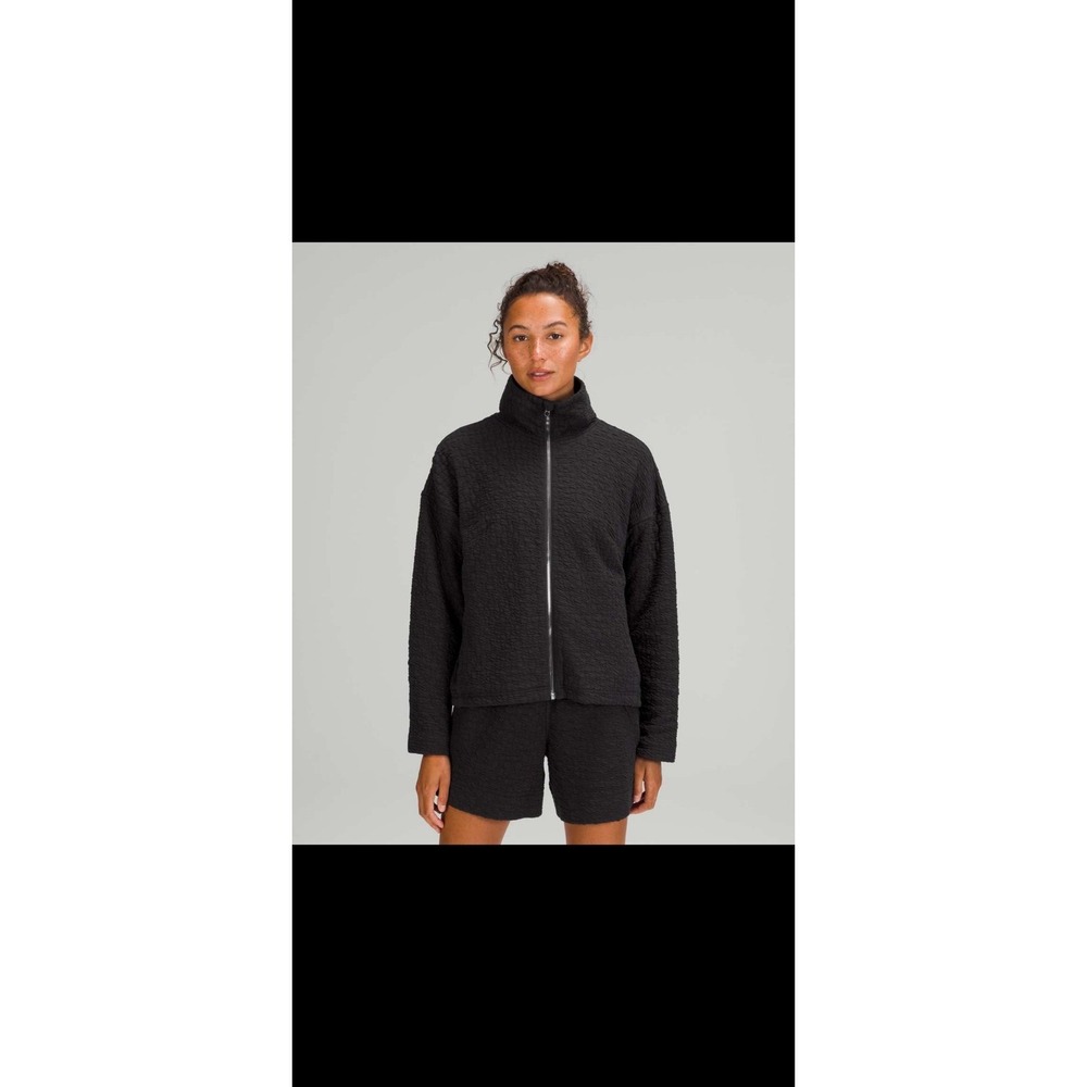 LULULEMON Rippled Full Zip Jacket Black Sz 12